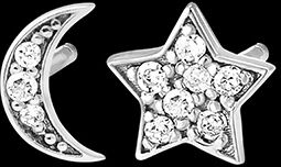 Edenly Ohrringe Frische - Sirius - WeiÃŸgold, 18 Karat, mit Diamanten