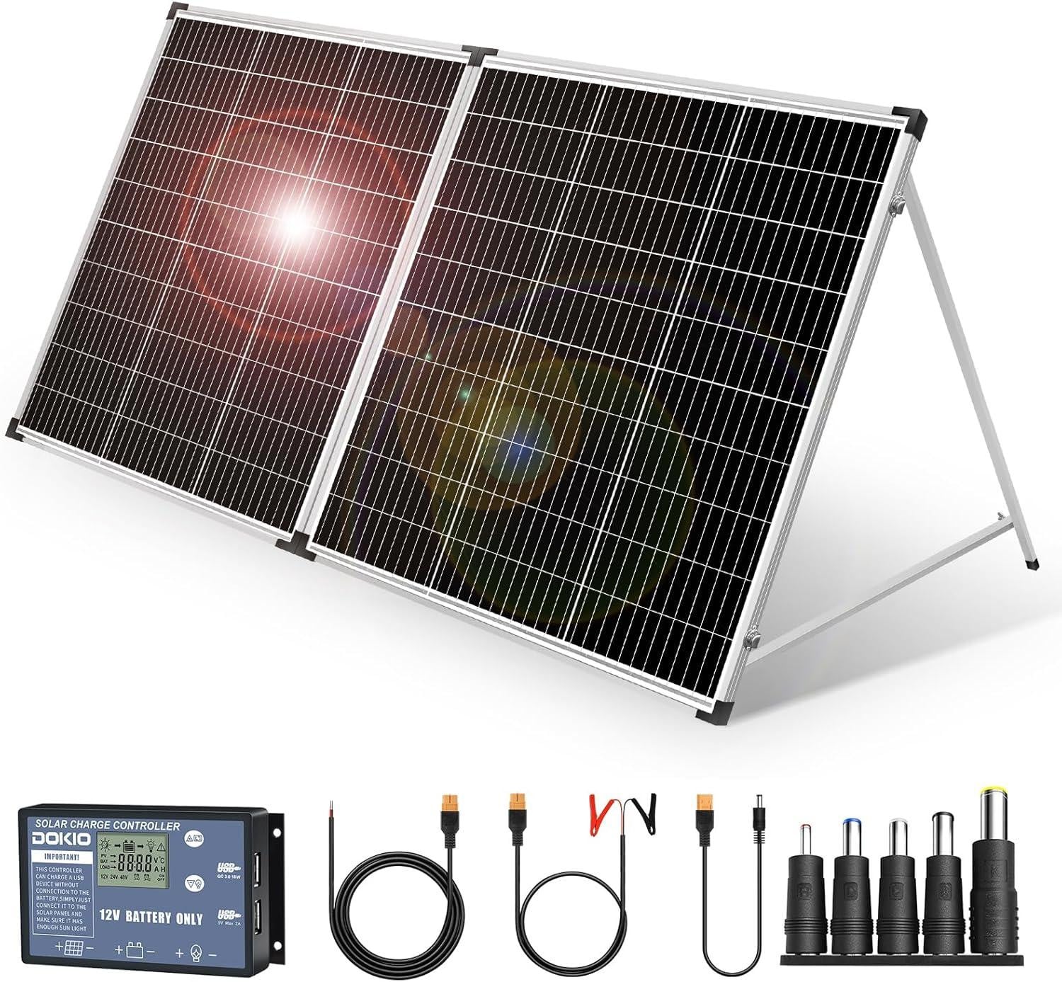 Selius Draagbaar Opvouwbaar Zonnepaneel - 12V Mobiel Zonnepaneel