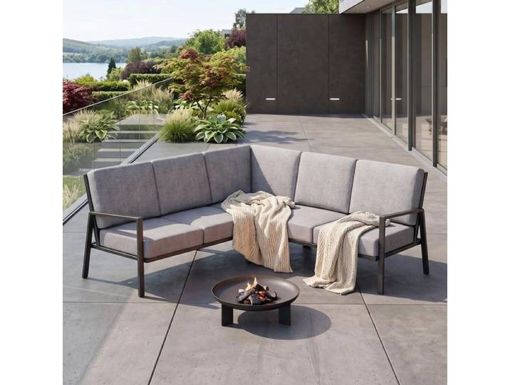 Kettler Zenith Dininglounge Aluminium/Olefin Dunkelgrau Hellgrau