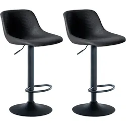 CLP 2er Set Barhocker Loft Kunstleder   Farbe: schwarz, Material: Kunstleder