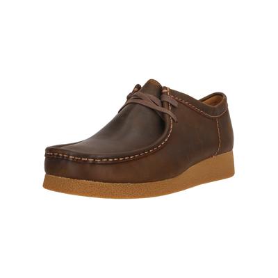 Schnürschuh CLARKS "WallabeeEVO", Herren, Gr. 40, braun, Leder, Schuhe Schnürschuh, im kultigen und vielseitigen Design