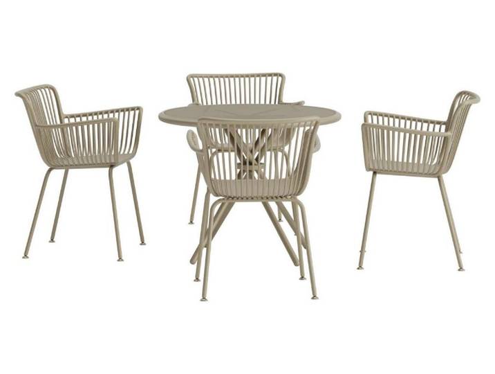 Sifnos set de jardin table 90x90cm 4 chaises beige.