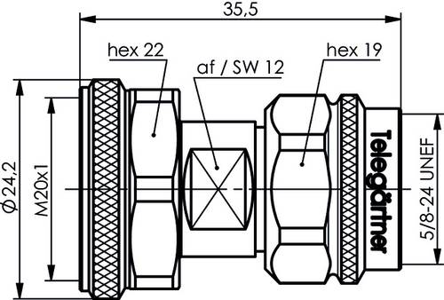 Telegärtner 100024211 100024211 N-Adapter N-Stecker - 4.3-10 Stecker 1St.