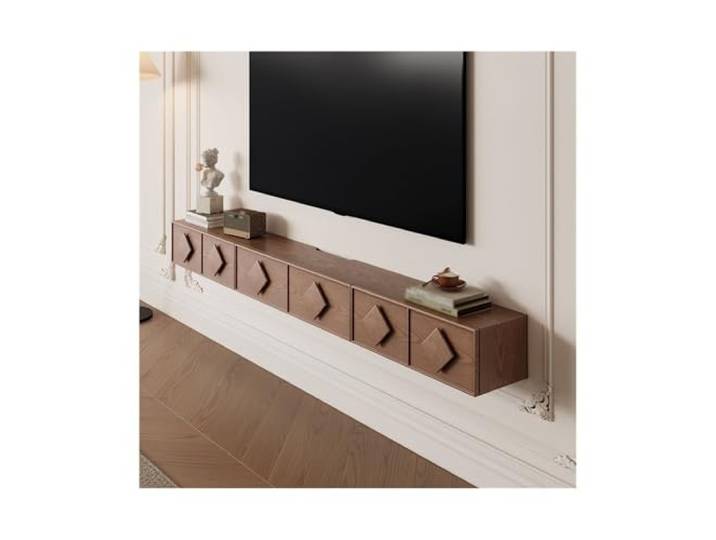 Vfs8dQ5kt Medieneinheit Antiker schwebender TV-Schrank for Wohnzimmer, kleine Wohnung(Bruin,120x24x20cm)