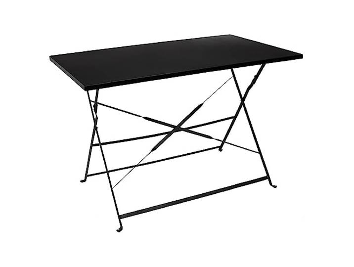 HOME DECO FACTORY Table de Repas Pliante Palerme 110x70 cm Noir Acier inoxydable\, table de repas pliante Palerme\, 110x70x71 cm\, gain de place\, cuisine ou jardin\, noir