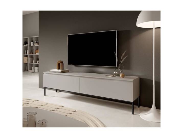 Meuble TV - SELSEY - BEMMI - 175 cm - taupe (gris-beige) - Mélamine mat