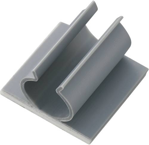 TRU COMPONENTS Befestigungssockel selbstklebend 543379 Bündel-Ø-Bereich 12.70mm (max) Grau