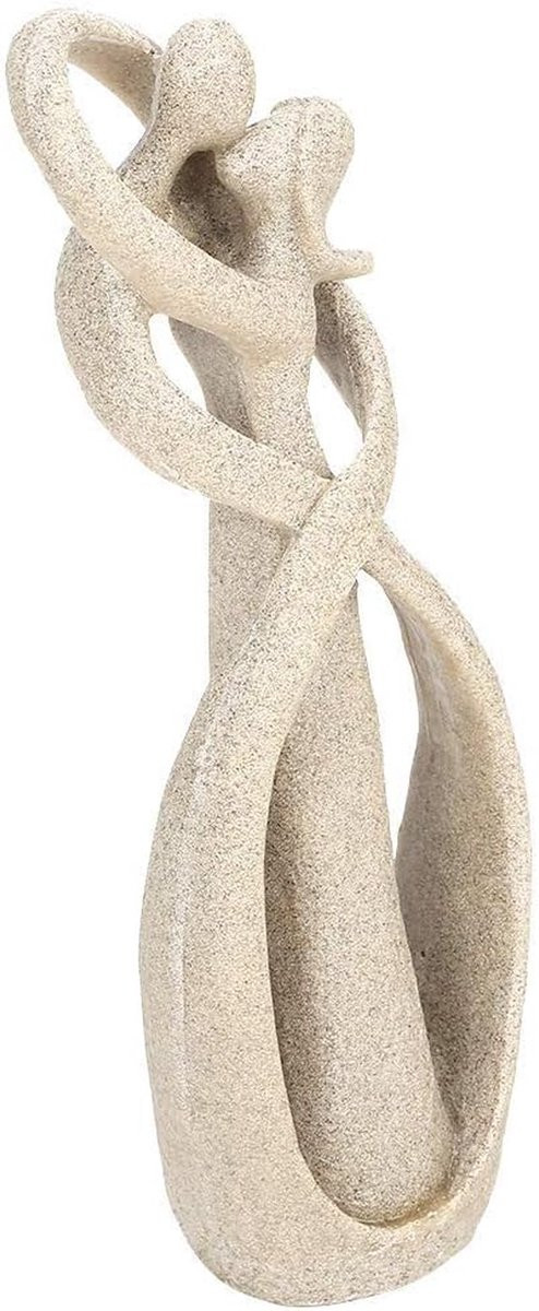 Abstract Zandsteen Beeld Lover in Zandkleur - Hoogte: 21.5 cm