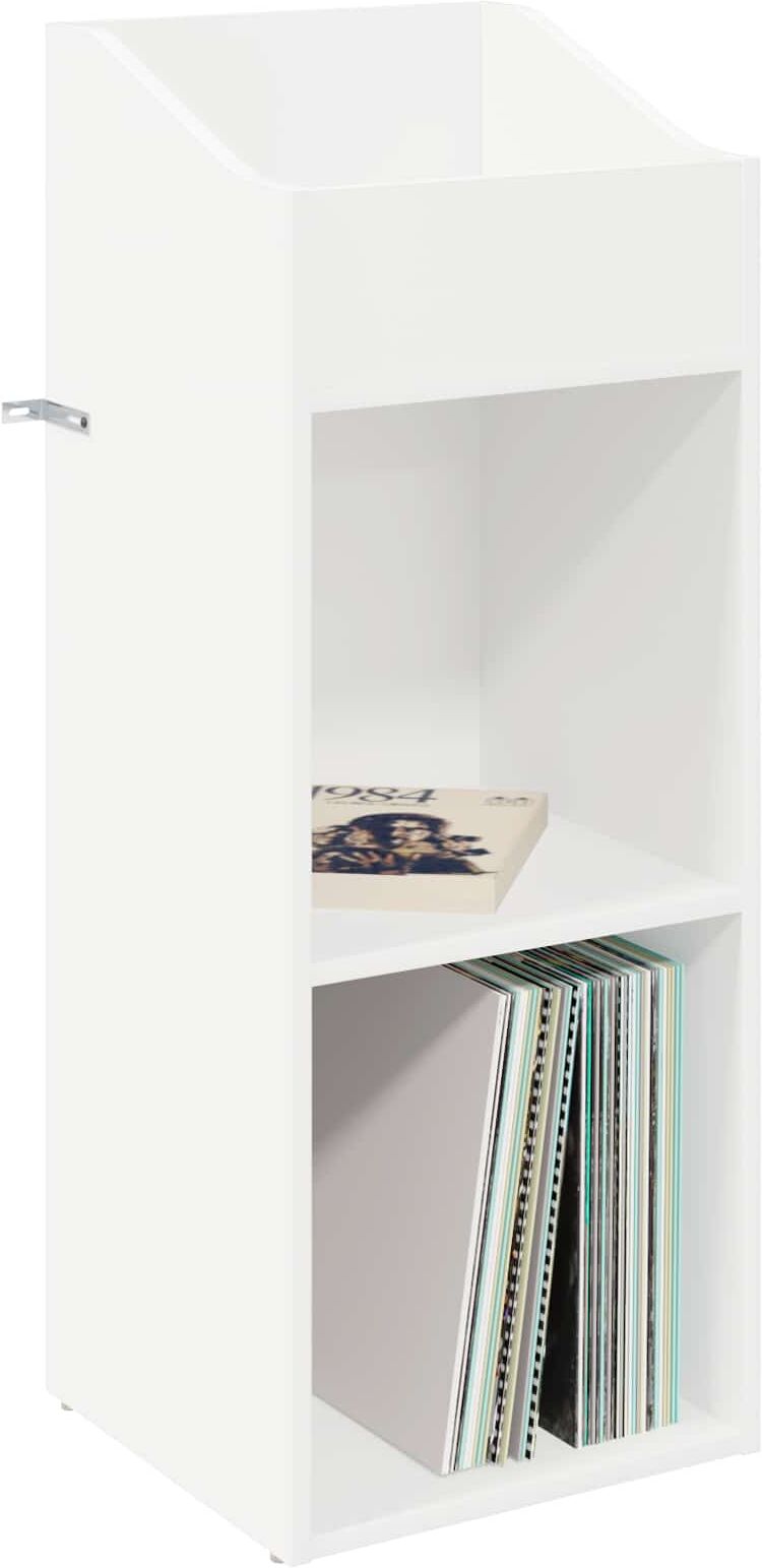 vidaXL Meuble à vinyles Blanc 36 x 36 x 95,5 cm Bois d'ingénierie