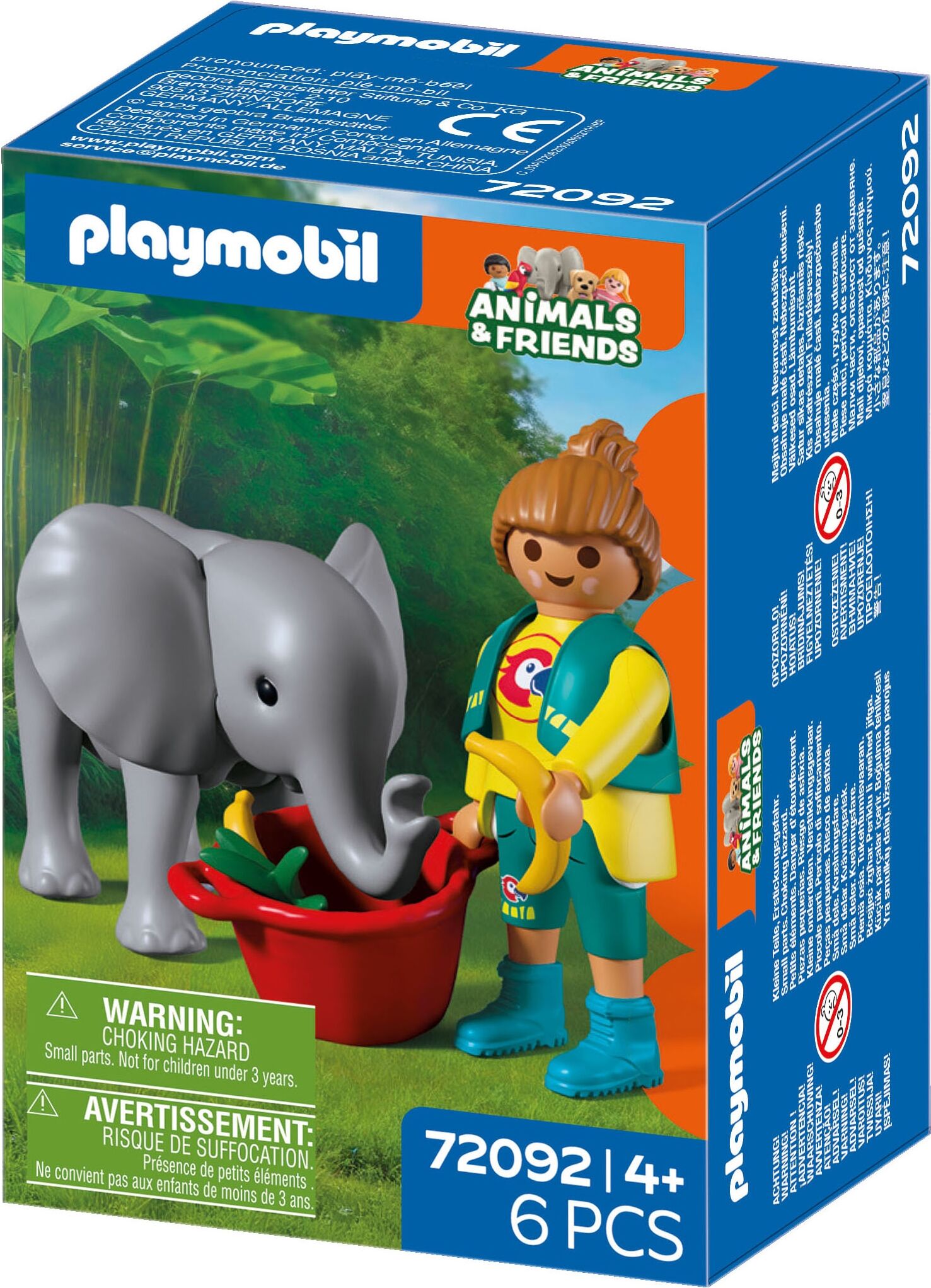 Konstruktions-Spielset PLAYMOBIL "Zoo: Elefantenbaby und Pflegerin (72092), Animals & Friends", bunt, Spielbausteine, Kinder, Kunststoff, Konstruktions-Spielset, Made in Europe