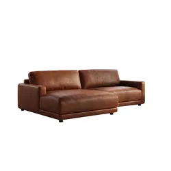 ECKSOFA MARLIN Braun Lederfaserstoff