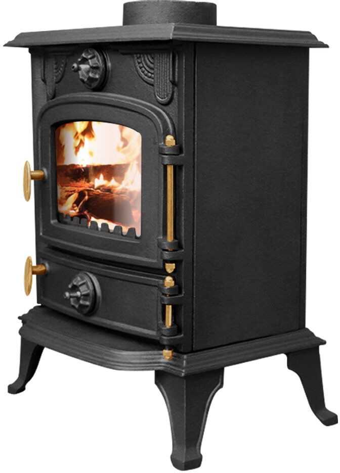 Ophelia & Co. Knollview 5KW Multifuel Log Wood Burner Fireplace Freestanding Stove Black 58.4cm H X 44.5cm W X 32.7cm D