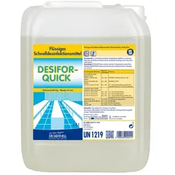 Dr. Schnell DESIFOR QUICK 5 L , Flächendesinfektion flüssiges Schnelledesinfektionsmittel, Parfümfrei