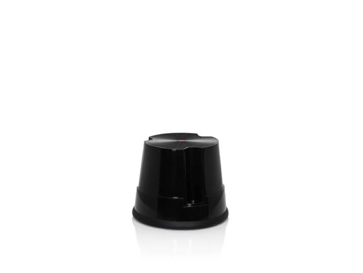 hjh OFFICE 830003 TIO-S Marchepied en Plastique avec roulettes Noir Hauteur 30 cm Charge Max. 150 kg