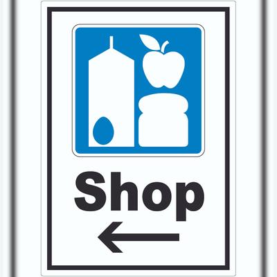 HB-Druck Shop Aufkleber mit Pfeil links A0 (841x1189mm)