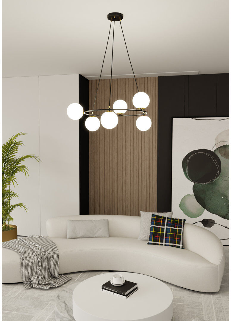 Corrigan Studio Odin 6 - Light Waggon Wheel Chandelier White