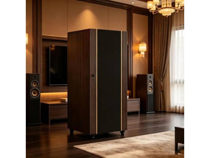 Stereo-Schrank, Audio-Rack mit Verstellbaren Regalen und Kabelorganizer Audio-Rack, Moderner Stereo-Schrank, Heim-Mediaständer, Verstellbare Regale