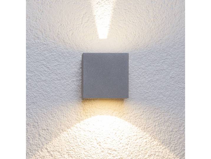 LED Außenwandleuchte JARNO Lucande, alu / grau / zink, Aluminium, Modern, Wandlampe