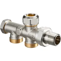 Oventrop Duo Zweirohr-Anschlussstück 1182651 DN 15, M 24x1,5 AG, mit Absperrung