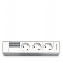 Kindermann CablePort Modulträger 4-fach, 3x Strom