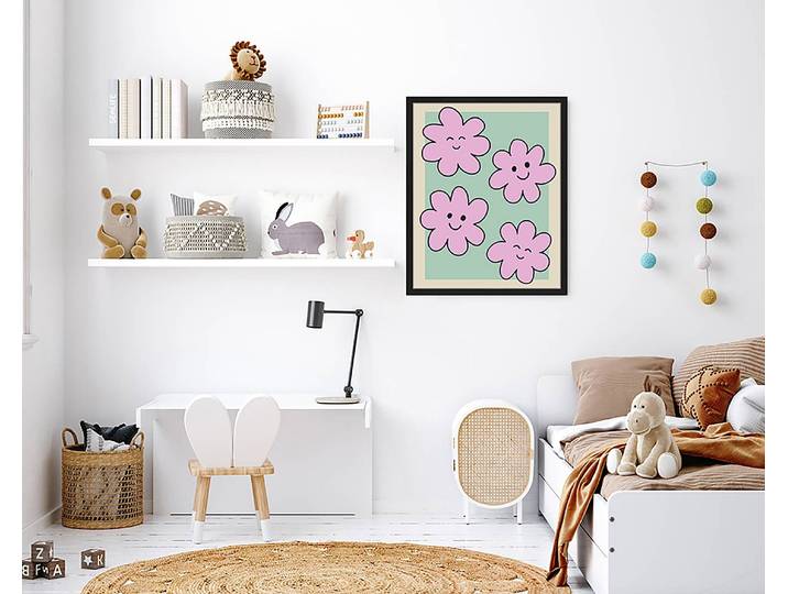 Tableau déco Flowery 43 x 53cm Multicolore