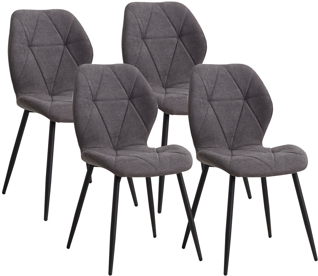 Corrigan Studio Miko 50cm H Velvet Upholstered Metal Side Chair Grey 86cm H X 48cm W X 47.5cm D