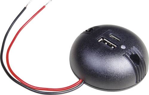 ProCar Runde Aufbau-Power USB-C/A Doppelsteckdose Belastbarkeit Strom max.=5A 12 V, 24V