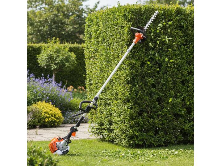 Outil de coupe multifonction 5 en 1, moteur 2 temps 26 cc pour jardin, taille-haie, désherbeur, coupe-herbe, scie à perche