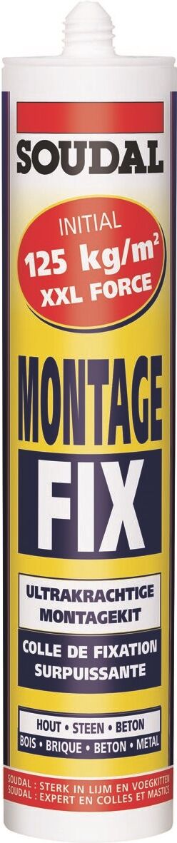 Colle de fixation Montage Fix blanc cartouche 400 g SOUDAL 111919 Blanc