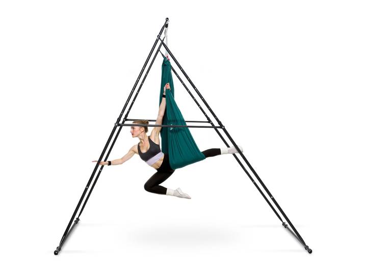 Vevor Structure Balancoire Pour Yoga Aerien Avec Hamac De 6 M\, Portique Pour Hamac Et Yoga Capacite De 200 Kg\, Support De Traction Triangulaire Avec Mousse Eva\, Reglages Horizontal Et Vertical
