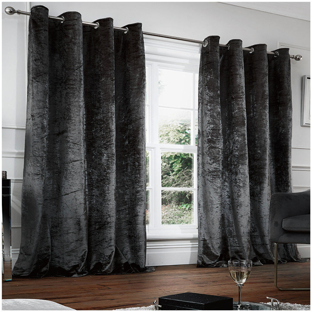 GC GAVENO CAVAILIA Blackout Curtain Charcoal 229cm Width x 229cm Drop
