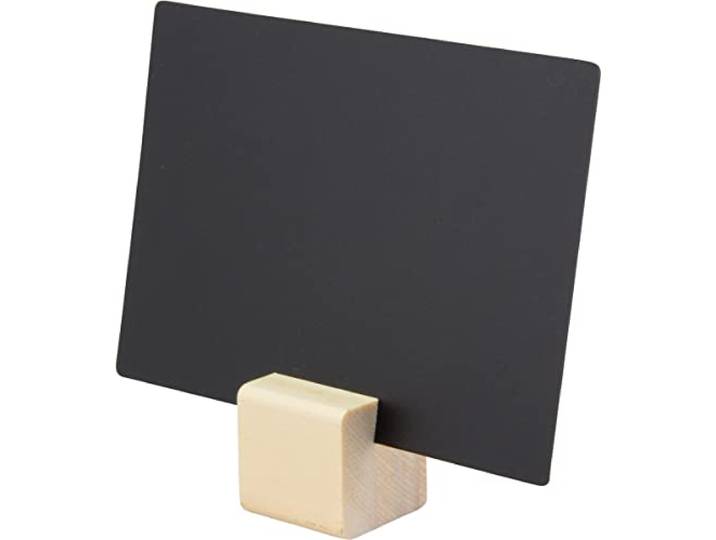 Securit TAG-HLD-TE krijtbordbordjes + houder teak in een set