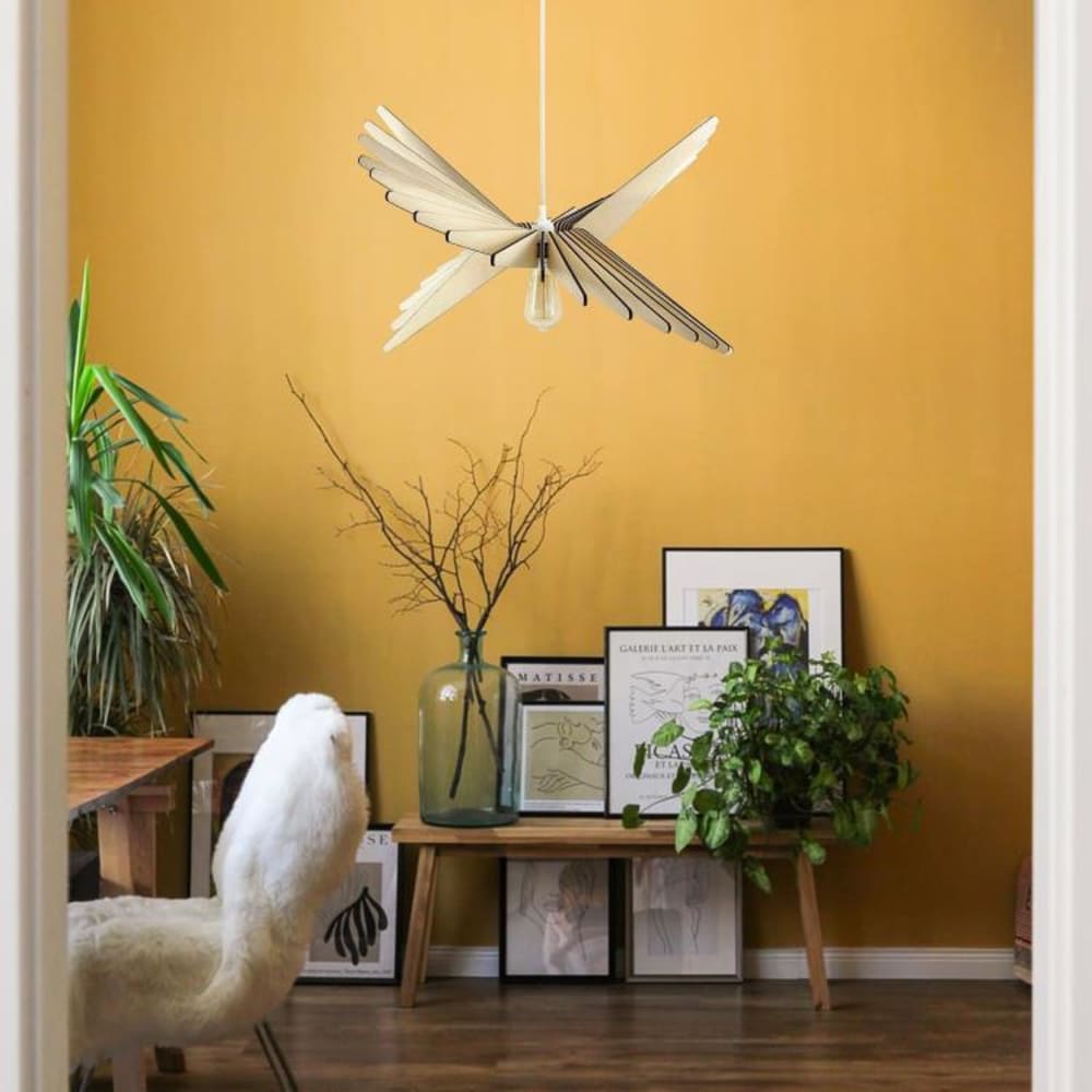 Atelier Loupiote Suspension bois fsc diamètre 65cm bois Marron 0x35cm