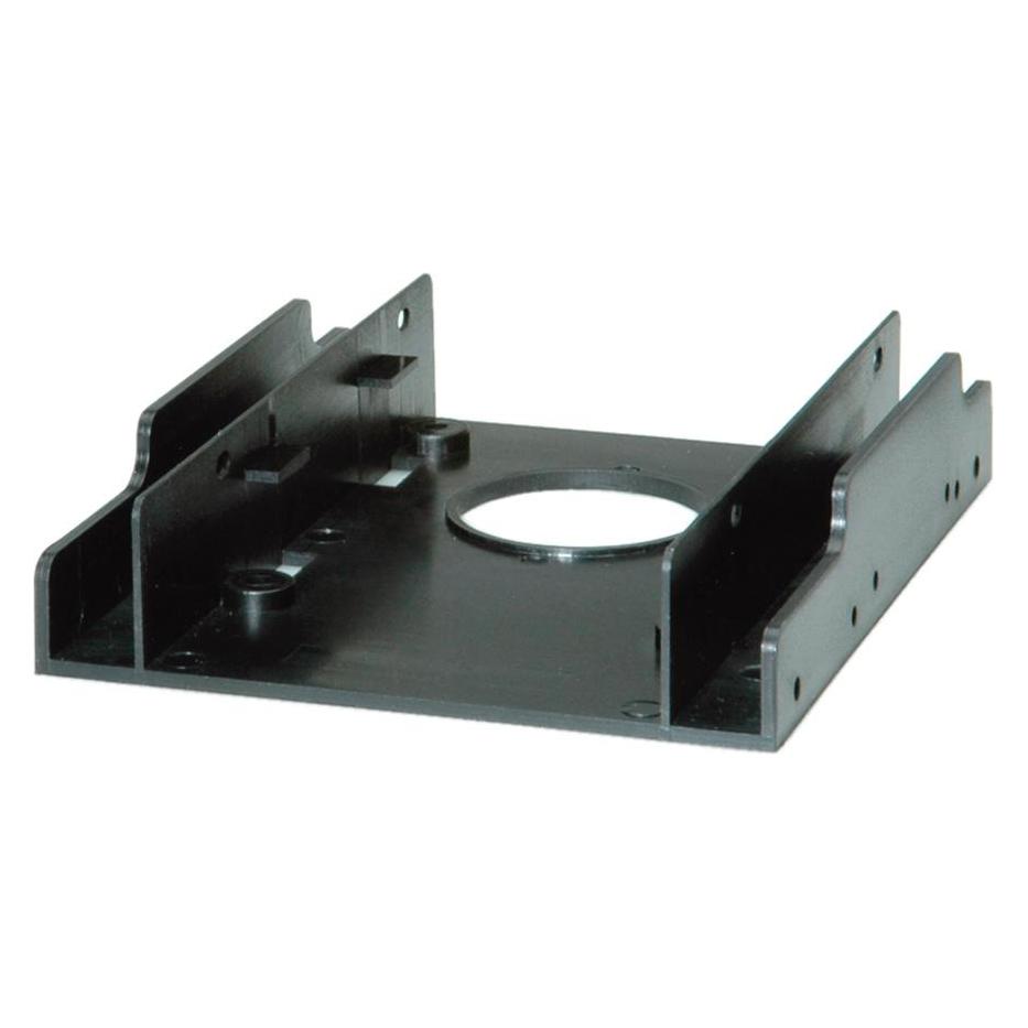 Secomp Montageadapter, Bauform 3.5, Rahmen für 2x 2.5 HDD, schwarz (16.01.3007)