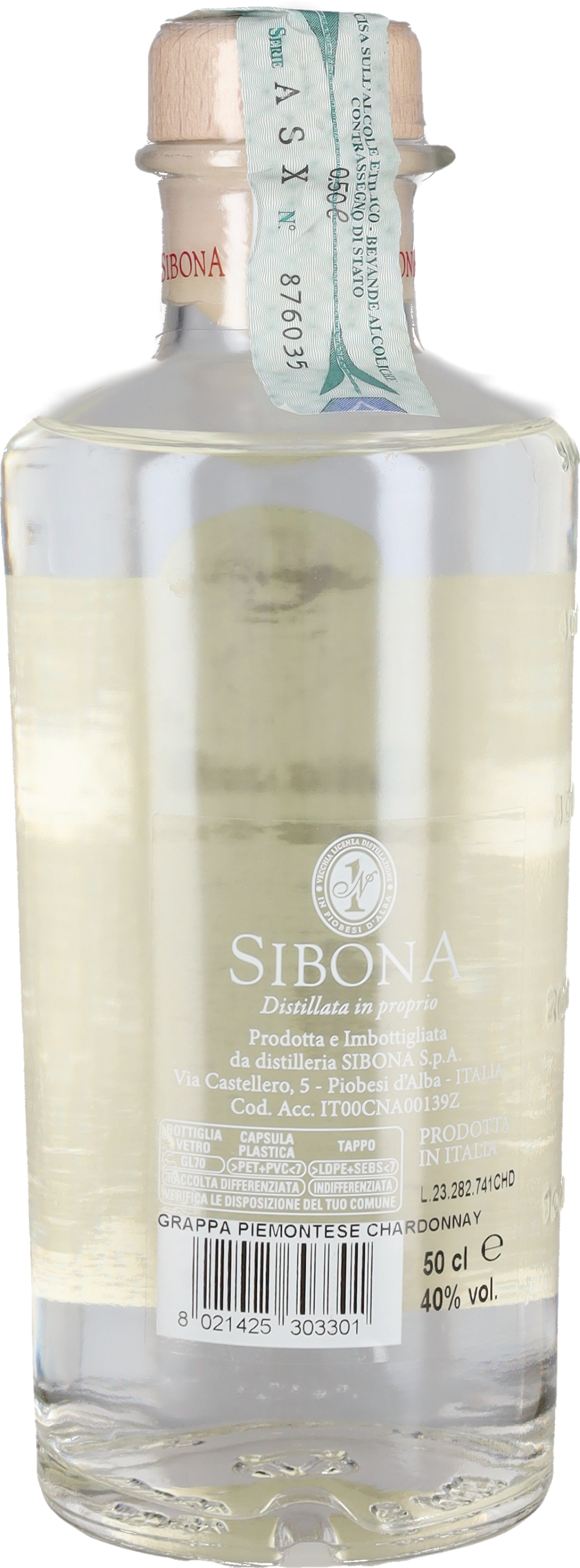 Sibona Grappa di Chardonnay 50cl