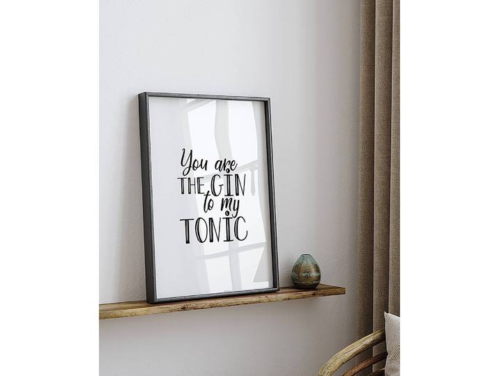 Tableau déco The Gin To My Tonic Cadre : hêtre massif verni Fixation : plexiglas Multicolore 32 x 42cm
