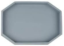 Inspire Select Octagonal Silicone Decorative Tray Non Slip Organizer For Kitchen, Bathroom & Living Room Storage gray m