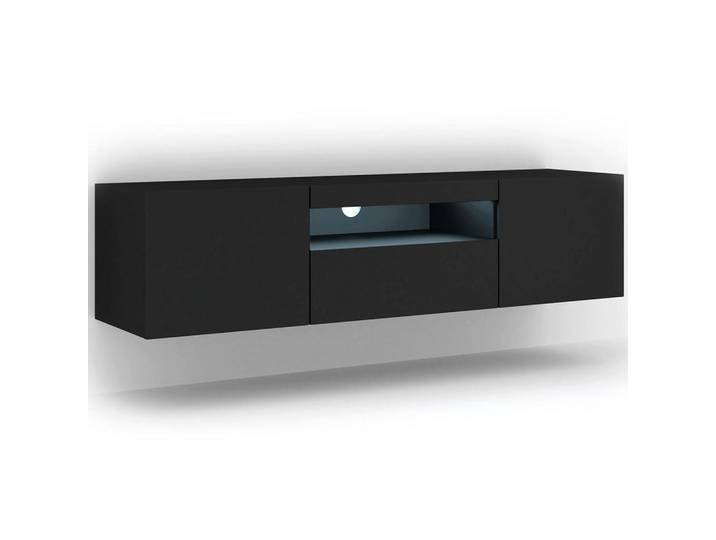 Petits-meubles Tv-Möbel Aurus Schwarz, 150x36x37 cm, Wohnzimmer, TV Möbel, TV-Ständer