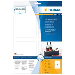 HERMA Flaschenetiketten 8882 weiß 90,0 x 120,0 mm