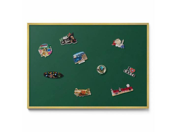 MAGNETTAFEL 100x70 cm goldener Rahmen – Hellbraune Farbe