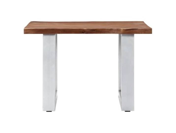 KKgypkn Couchtisch Massivholz Akazie 60x60x40 cm Pulverbeschichtetes Metallgestell, U-Form Beine, Industrie-Stil, einfacher Aufbau