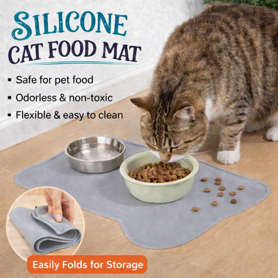 Multisell Products Hub Food Grade Silicone Pet Mat, Waterproof, Anti slip Pad For Cats & Dogs, Easy To Clean pink
