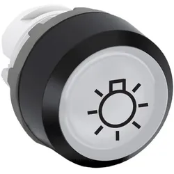 ABB MP2-7120 Drucktaster Symbol “Leuchte“, weiß, flach-verrastend, Frontring 1SFA611101R7120