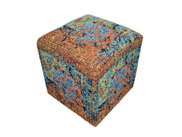 Pouf Solitaire Multicolore en Coton Fait Main - Réf. VK8056633403833