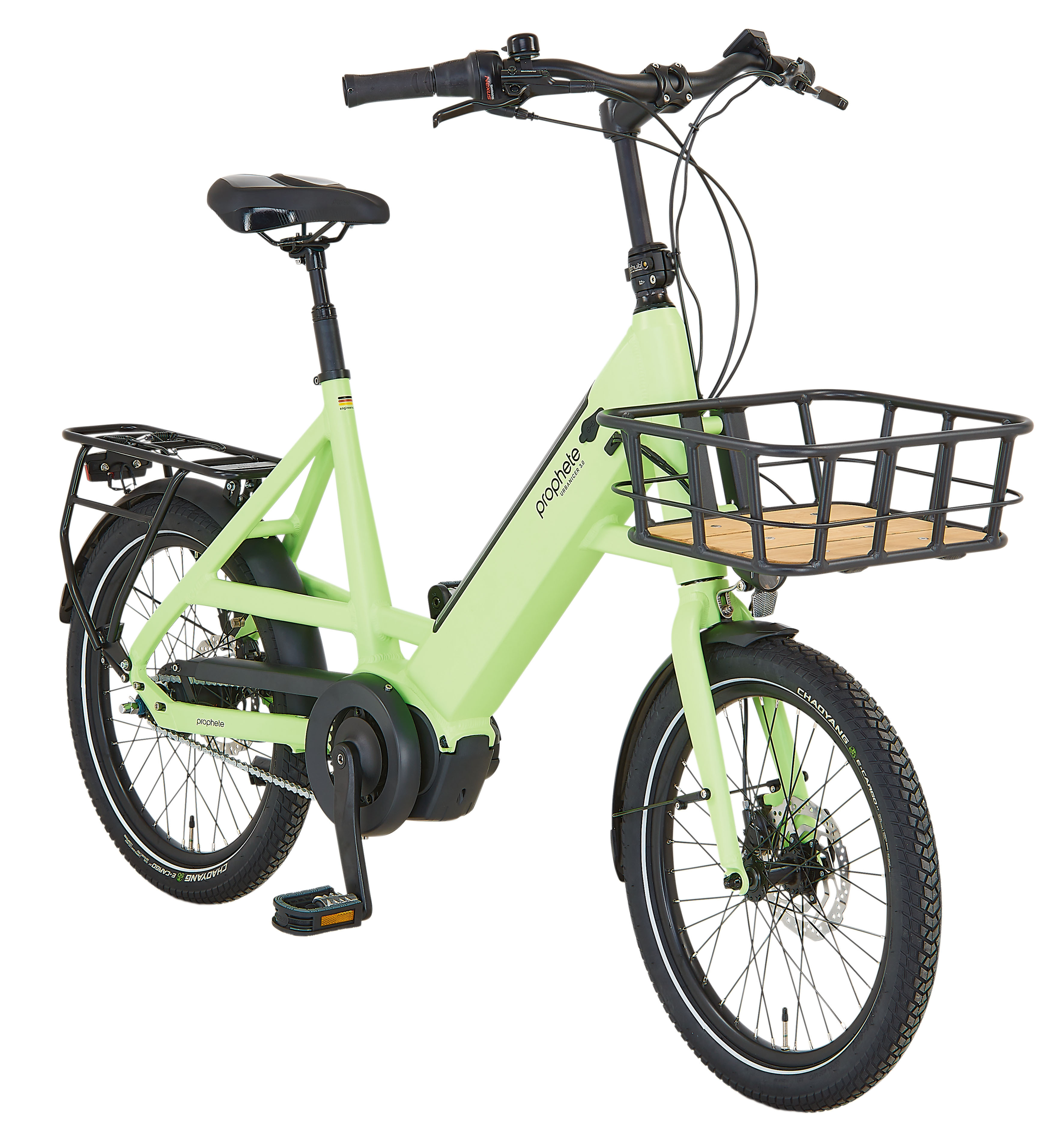 Prophete URBANICER 3.0 Urban Kompakt-E-Bike 20" - AEG 250W Mittelmotor, 110 km Reichweite, Shimano 7-Gang, Integrierter Li-Ion Akku, Grau