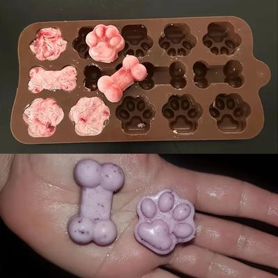 Uplift Essentials Dog Bone And Paw Silicone Mold For Homemade Treats And Ice Cubes Dog Bone And Paw Silicone Mold For Homemade Treats And Ice Cubes
