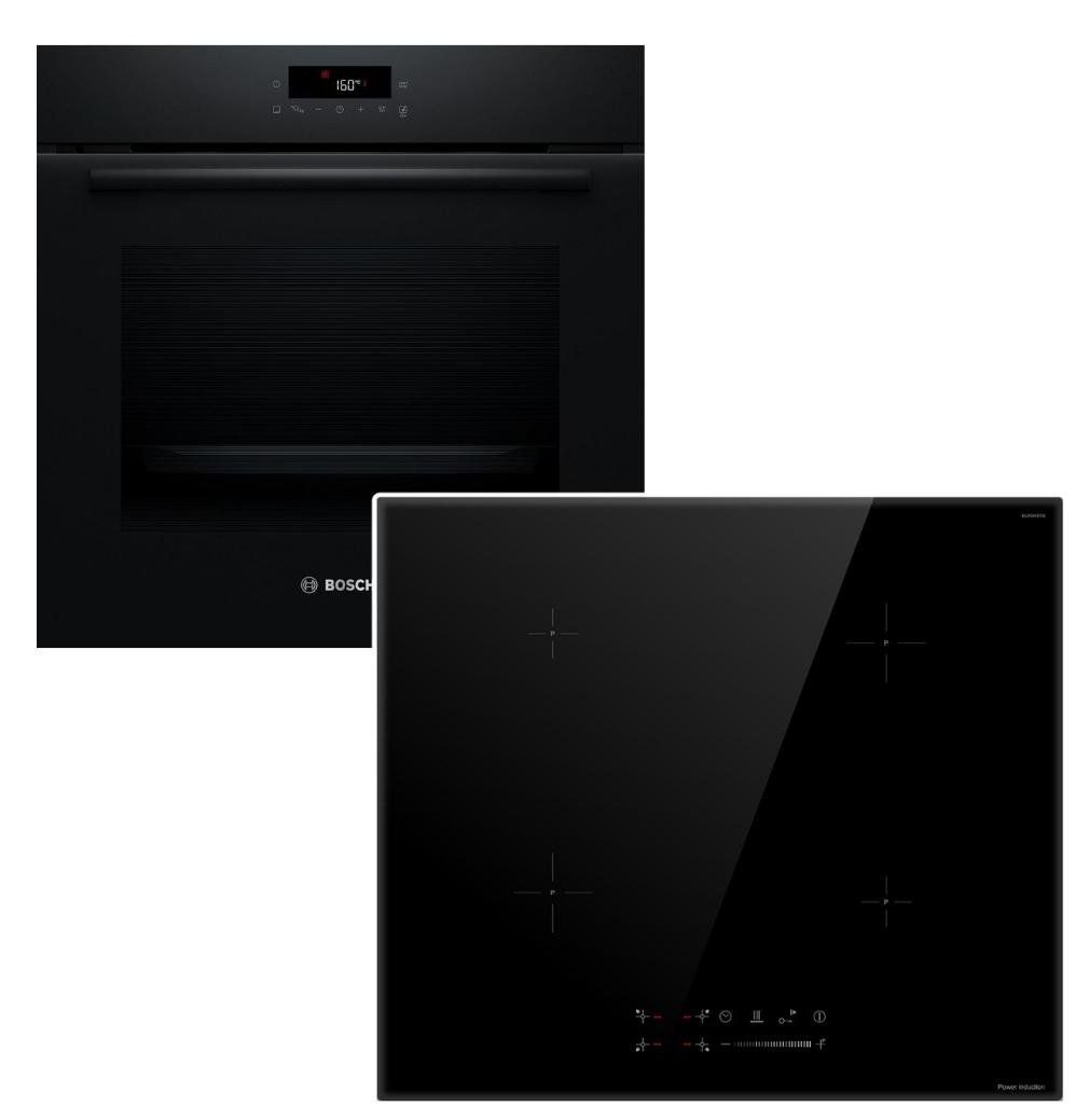 Herdset Bosch Backofen A Plus Pyrolyse 3D Heißluft AutoPilot 10+ keenberk Induktionskochfeld Booster Slider