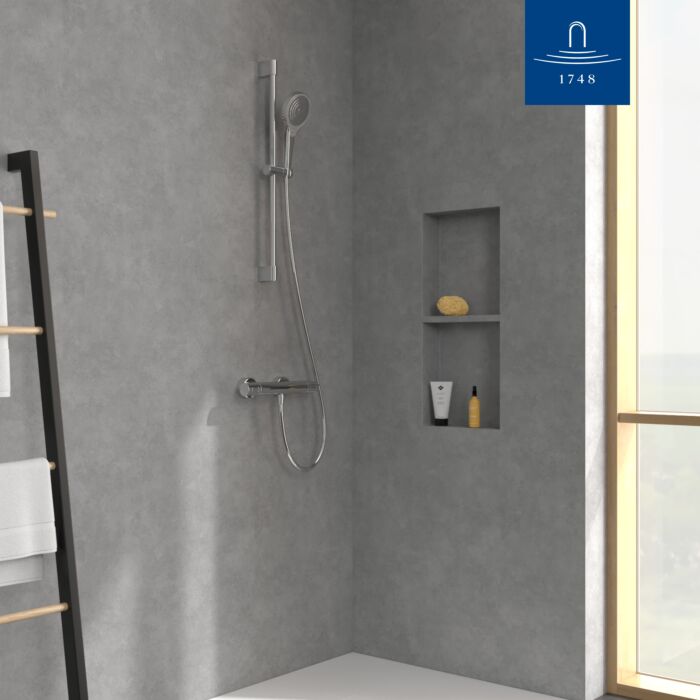 Villeroy und Boch Villeroy & Boch Verve Showers Duschgarnitur TVS10900700061 3-strahlig, Wandmontage, chrom