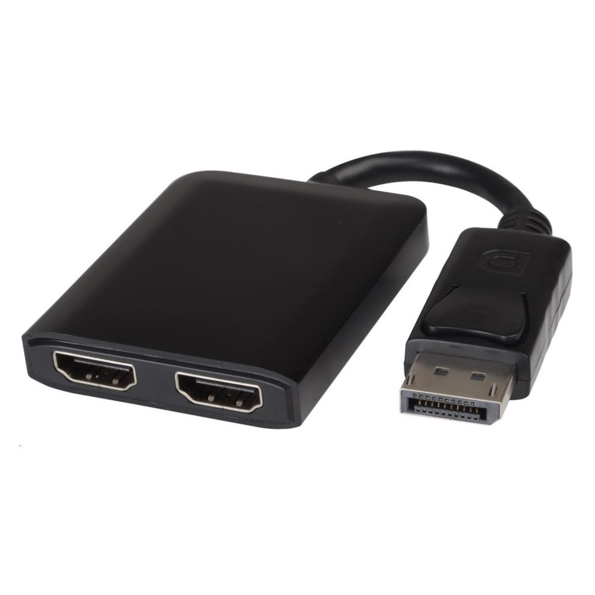 PremiumCord adaptér DisplayPort - 2x HDMI, rozšíření + zrcadlení obrazu, 4K*2K@ (DisplayPort, HDMI) (KPORTAD18)