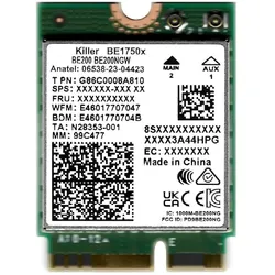 Intel Killer WI-FI 7 x BE1750 x 2230 BE+BT No vPro (M.2 E Key), Netzwerkkarte, Mehrfarbig